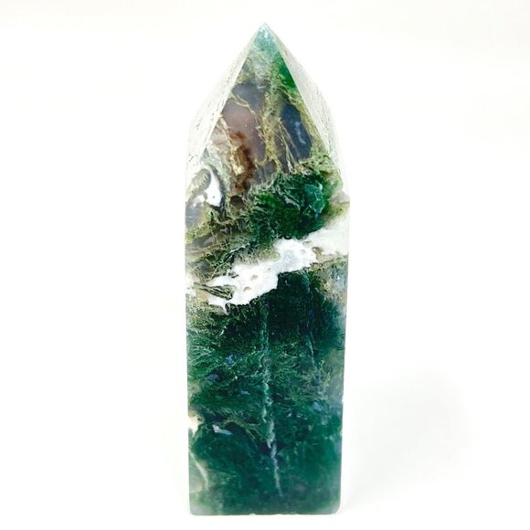 Moss Agate Druzy Crystal Chunky Tower Green Stone healing Rock - Picture 2 of 9